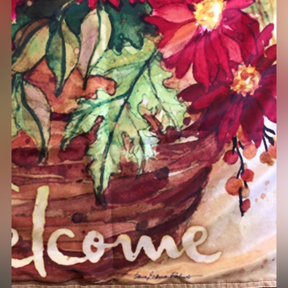 🍁Welcome Fall Mums in Basket Artist Print Full Size Flag - Picture 6 of 6